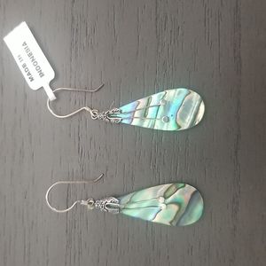 Abalone & sterling silver earrings NWT